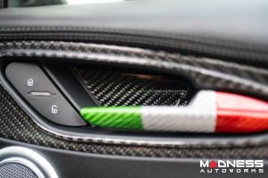 Alfa Romeo Giulia Inner Door Bowl Cover Kit - Carbon FIber - Flexible / Self Adhesive Alfa Romeo Giulia Inner Door Bowl Cover Kit - Carbon FIber - Flexible / Self Adhesive